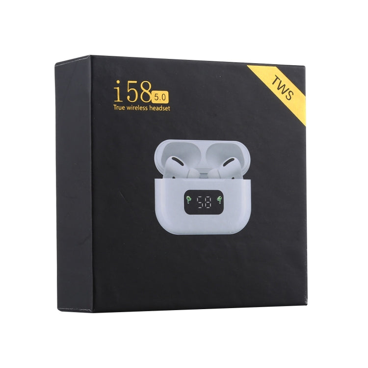 Auricular Bluetooth TWS i58 Bluetooth 5.0 com Toque para Sistema IOS, com Caixa de Carregamento com Atração Magnética e Ecrã Digital Inteligente, Suporta Siri