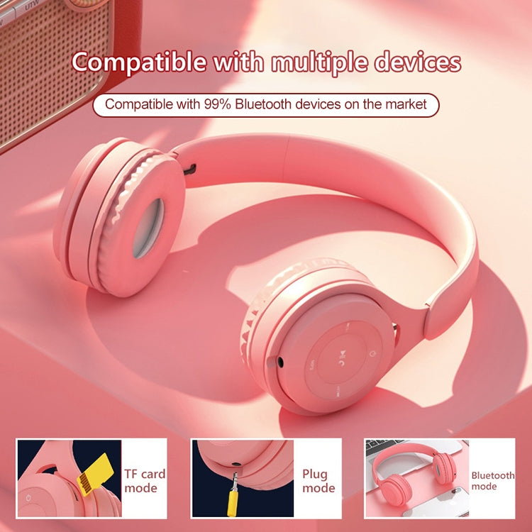 Auricular Bluetooth Y08 Qualidade de Som Hifi Macaron, Suporta Chamadas, Cartão TF e AUX 3,5mm