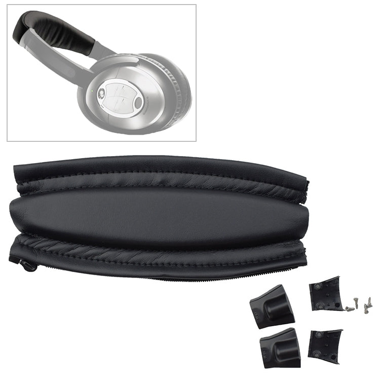 10 UNIDADES Para Bose QC2 / QC15 Capa de Couro para Arco de Auricular com Peças de Plástico + Parafusos