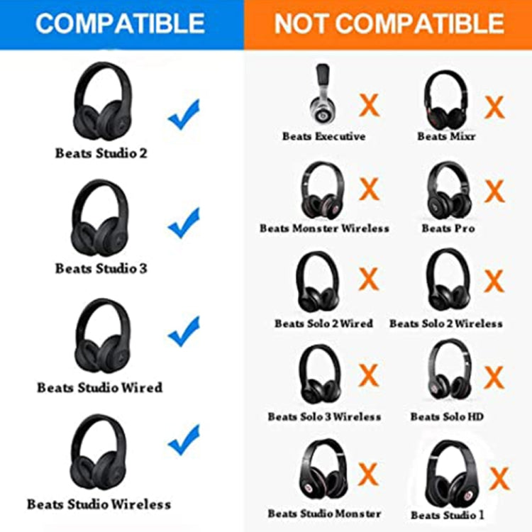 1 Par de Protetores de Auscultadores de Espuma Macia para Beats Studio 2.0