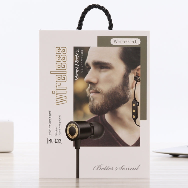 MG-G22 Auriculares Bluetooth Desportivos Portáteis com Absorção Magnética Bluetooth V5.0, Suporte para Cartão TF