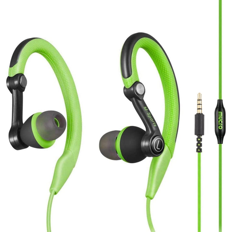 Mucro MB-232 Auriculares Estéreo Com Fio Desportivos In-Ear com Gancho para Corrida e Ginásio, 3,5mm