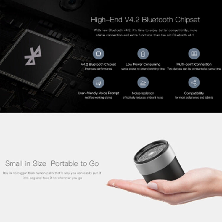 QCY BOX1 Altifalante Mini Portátil Música Sem Fios Metal V4.2 Bluetooth