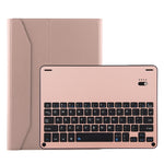 Teclado Destacável FT-1038B Bluetooth 3.0 Liga de Alumínio + Capa de Couro Textura Pele de Carneiro para iPad Air / Air 2 / iPad Pro 9.7 polegadas, com Repelente de Água / Ajuste de Ângulo de Três Níveis / Magnético / Função de Suspensão, FT-1038B