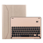 Teclado Destacável FT-1038B Bluetooth 3.0 Liga de Alumínio + Capa de Couro Textura Pele de Carneiro para iPad Air / Air 2 / iPad Pro 9.7 polegadas, com Repelente de Água / Ajuste de Ângulo de Três Níveis / Magnético / Função de Suspensão, FT-1038B