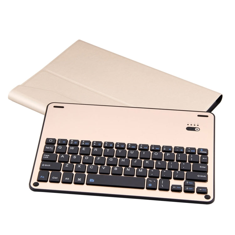 Teclado Destacável FT-1039B Bluetooth 3.0 Liga de Alumínio + Capa de Couro Textura Pele de Carneiro para iPad Pro 10.5 polegadas / iPad Air (2019), com Repelente de Água / Ajuste de Ângulo de Três Níveis / Magnético / Função de Suspensão, FT-1039B