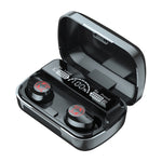 M23 Auscultador Bluetooth com Redução Inteligente de Ruído, Padrão Pequeno Diabo, Ecrã Triplo de Bateria e Caixa de Carregamento com Espelho, Suporta Chamadas HD e Siri