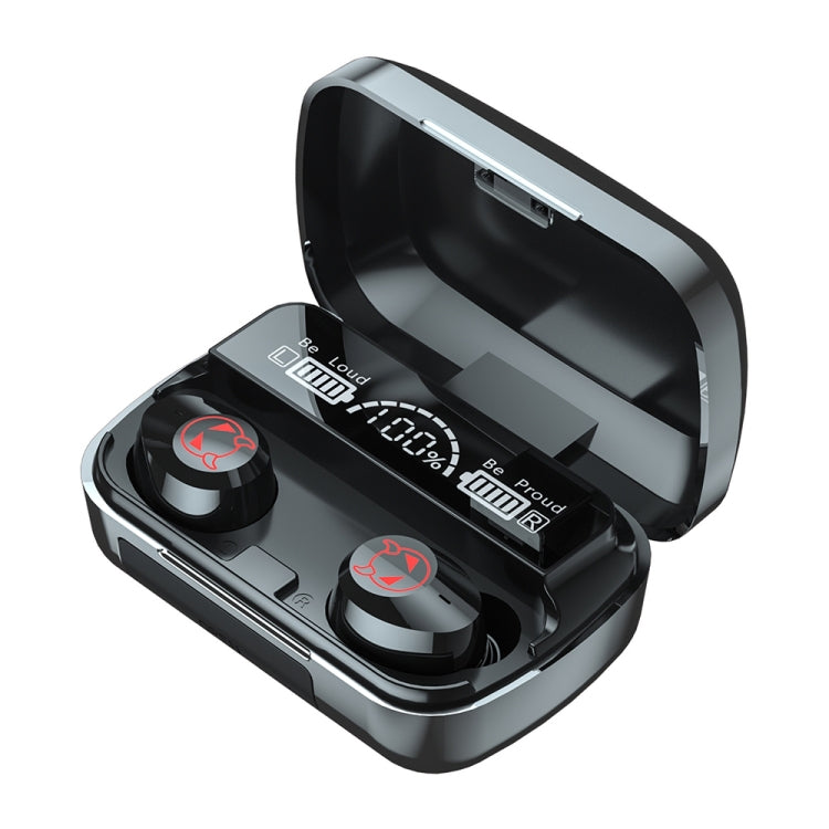 M23 Auscultador Bluetooth com Redução Inteligente de Ruído, Padrão Pequeno Diabo, Ecrã Triplo de Bateria e Caixa de Carregamento com Espelho, Suporta Chamadas HD e Siri