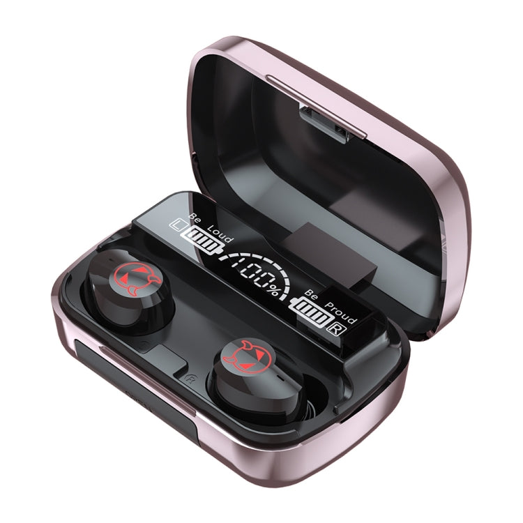 M23 Auscultador Bluetooth com Redução Inteligente de Ruído, Padrão Pequeno Diabo, Ecrã Triplo de Bateria e Caixa de Carregamento com Espelho, Suporta Chamadas HD e Siri