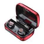 M23 Auscultador Bluetooth com Redução Inteligente de Ruído, Padrão Pequeno Diabo, Ecrã Triplo de Bateria e Caixa de Carregamento com Espelho, Suporta Chamadas HD e Siri