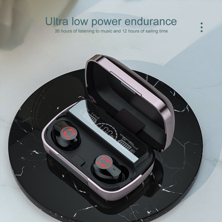 M23 Auscultador Bluetooth com Redução Inteligente de Ruído, Padrão Pequeno Diabo, Ecrã Triplo de Bateria e Caixa de Carregamento com Espelho, Suporta Chamadas HD e Siri