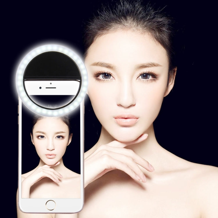 Luz de beleza para selfies com carregamento para iPhone, Galaxy, Huawei, Xiaomi, LG, HTC e outros smartphones com clipe ajustável e cabo USB