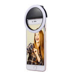 Luz de beleza para selfies com carregamento para iPhone, Galaxy, Huawei, Xiaomi, LG, HTC e outros smartphones com clipe ajustável e cabo USB