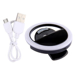 Luz de beleza para selfies com carregamento para iPhone, Galaxy, Huawei, Xiaomi, LG, HTC e outros smartphones com clipe ajustável e cabo USB