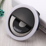 Luz de beleza para selfies com carregamento para iPhone, Galaxy, Huawei, Xiaomi, LG, HTC e outros smartphones com clipe ajustável e cabo USB