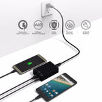 Q8118 1 Carregamento Rápido 3.0 + 4 Identificação Inteligente USB + 1 USB-C / Type-C 3.1 Carregador USB de Secretária