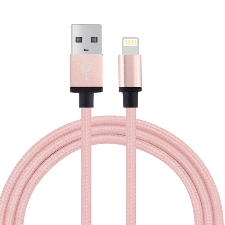 Cabo de Dados / Carregador 1m Estilo Tecido com Cabeça Metálica 58 Núcleos 8 Pinos para USB 2.0