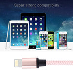 Cabo de Dados / Carregador 1m Estilo Tecido com Cabeça Metálica 58 Núcleos 8 Pinos para USB 2.0