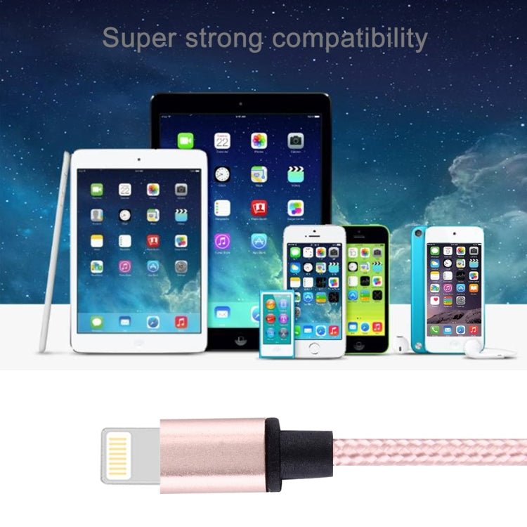 Cabo de Dados / Carregador 1m Estilo Tecido com Cabeça Metálica 58 Núcleos 8 Pinos para USB 2.0