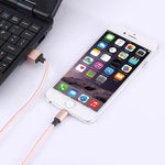 Cabo de Dados / Carregador 1m Estilo Tecido com Cabeça Metálica 58 Núcleos 8 Pinos para USB 2.0