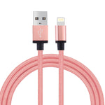 Cabo de Dados / Carregador 1m Estilo Tecido com Cabeça Metálica 58 Núcleos 8 Pinos para USB 2.0
