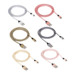 Cabo de Dados / Carregador 1m Estilo Tecido com Cabeça Metálica 58 Núcleos 8 Pinos para USB 2.0