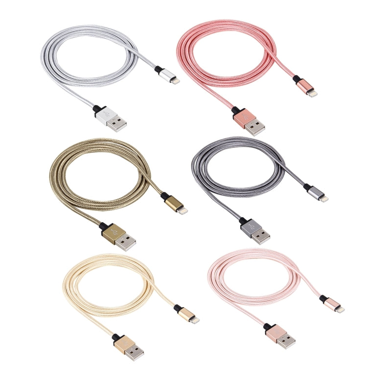 Cabo de Dados / Carregador 1m Estilo Tecido com Cabeça Metálica 58 Núcleos 8 Pinos para USB 2.0