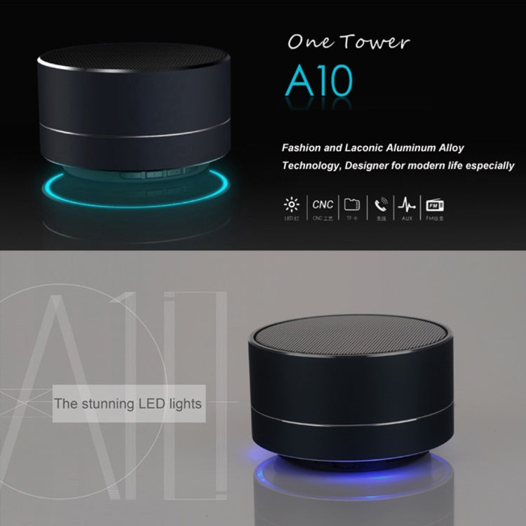 A10 Altifalante Bluetooth Mini Portátil com MIC Integrado & LED, Suporta Chamadas Mãos Livres & Cartão TF