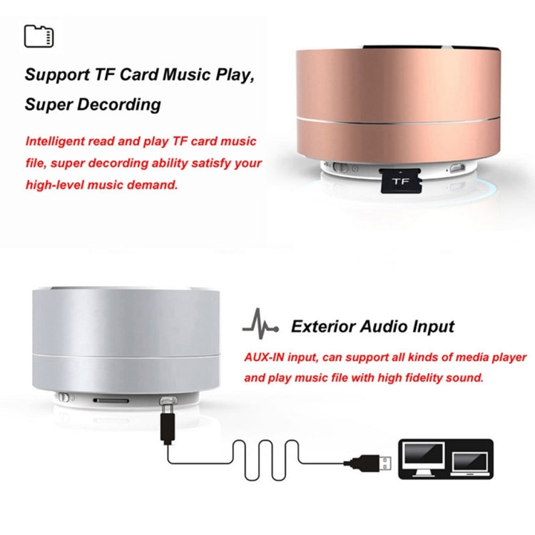 A10 Altifalante Bluetooth Mini Portátil com MIC Integrado & LED, Suporta Chamadas Mãos Livres & Cartão TF
