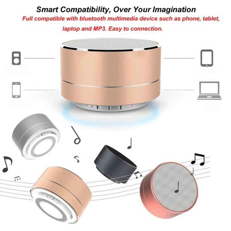 A10 Altifalante Bluetooth Mini Portátil com MIC Integrado & LED, Suporta Chamadas Mãos Livres & Cartão TF