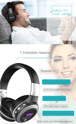 Zealot B19 Auscultadores Estéreo Bluetooth com Arco Dobrável e Ecrã para iPhone, Galaxy, Huawei, Xiaomi, LG, HTC e Outros Smartphones