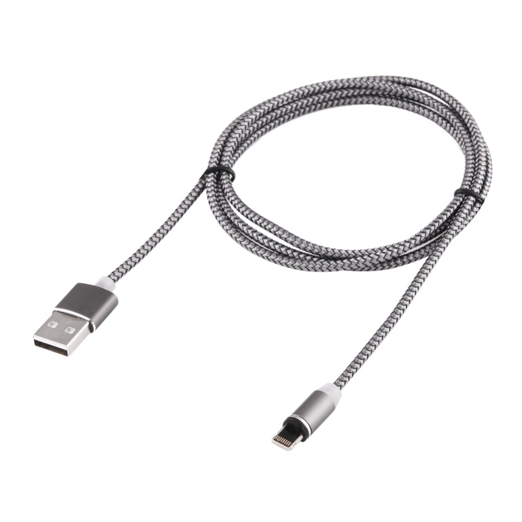 Cabo de Carregamento Magnético Estilo Trançado 8 Pinos para USB 2.0 com Rotação de 360 Graus e Indicador LED, Comprimento do Cabo: 1m