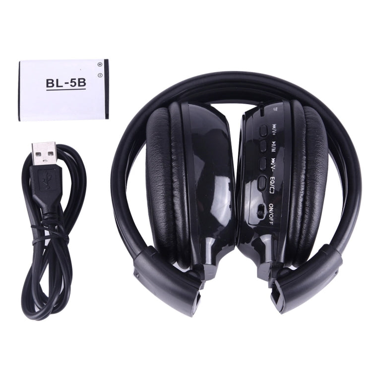 BS-N65 Auscultadores Estéreo HiFi Sem Fios com Arco Dobrável, Ecrã LCD, Slot para Cartão TF, Indicador LED e Função FM, BS-N65