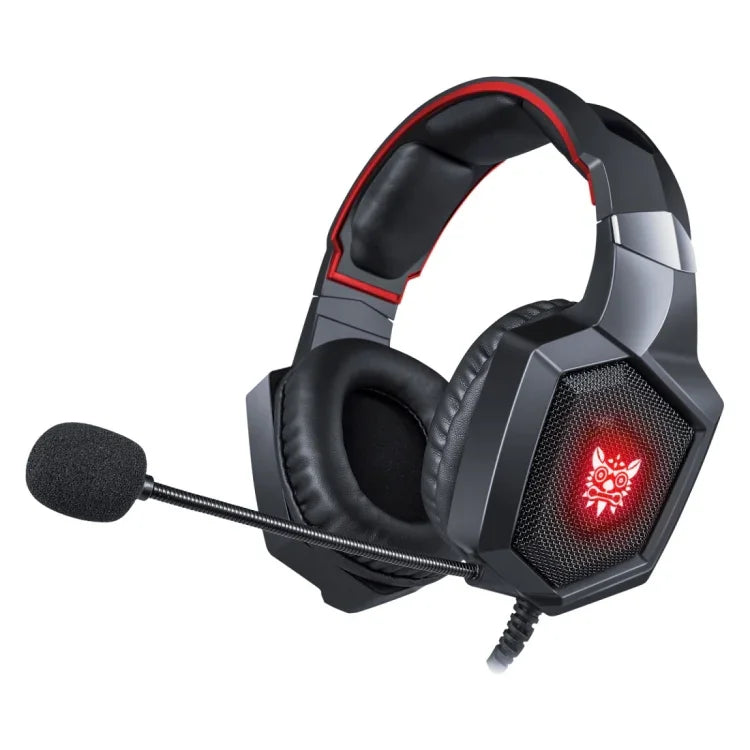Auscultadores Gaming ONIKUMA K8 Over Ear Bass Estéreo Surround com Microfone e Luzes LED