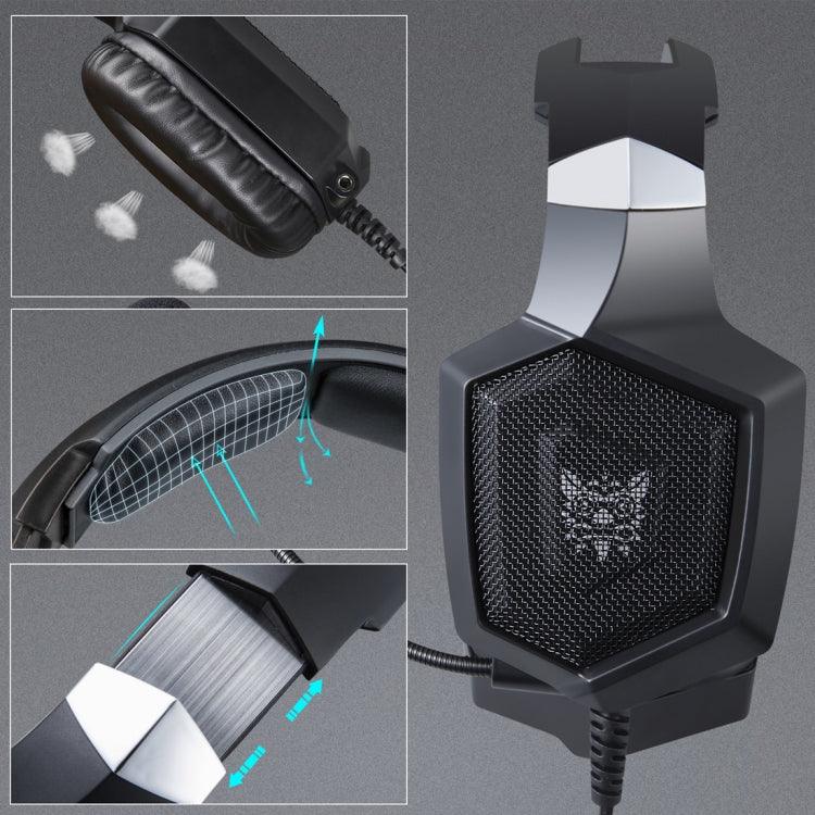 Auscultadores Gaming ONIKUMA K8 Over Ear Bass Estéreo Surround com Microfone e Luzes LED