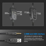 Auscultadores Gaming ONIKUMA K8 Over Ear Bass Estéreo Surround com Microfone e Luzes LED