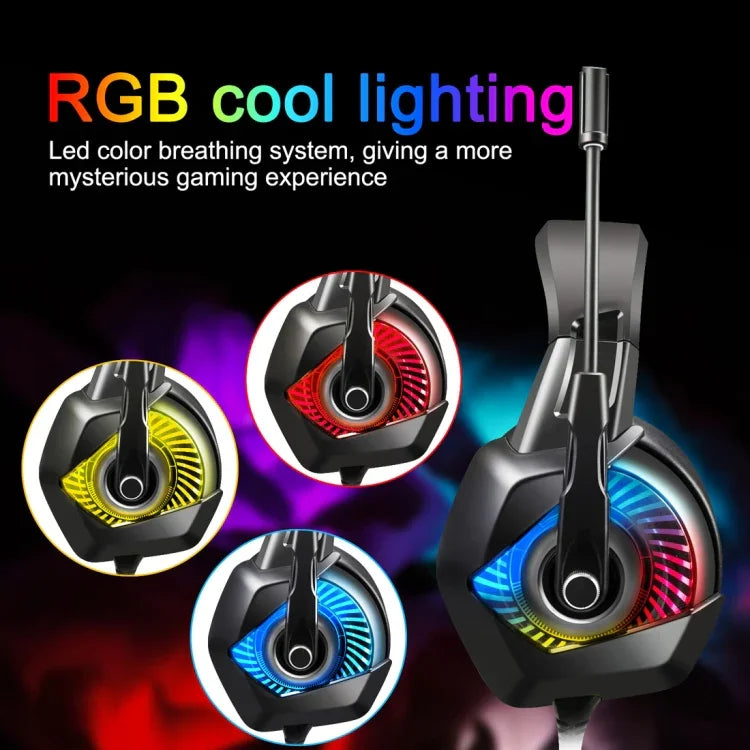 Auscultadores Gaming ONIKUMA K6 Over Ear Bass Estéreo Surround com Microfone e Luzes RGB