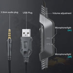 Auscultadores Gaming ONIKUMA K6 Over Ear Bass Estéreo Surround com Microfone e Luzes RGB
