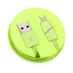 Cabo de Dados USB 8 Pinos 1m Estilo Caixa de Presente Circular com Indicador para iPhone, iPad