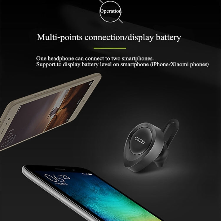 QCY J11 Auricular Bluetooth 4.1 Sem Fios Universal para Condução com Microfone para Telemóveis ou Outros Dispositivos Bluetooth, Distância Efetiva Bluetooth: 10M