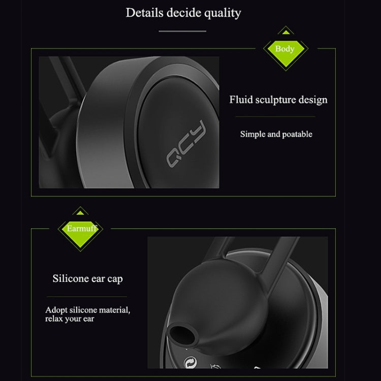 QCY J11 Auricular Bluetooth 4.1 Sem Fios Universal para Condução com Microfone para Telemóveis ou Outros Dispositivos Bluetooth, Distância Efetiva Bluetooth: 10M