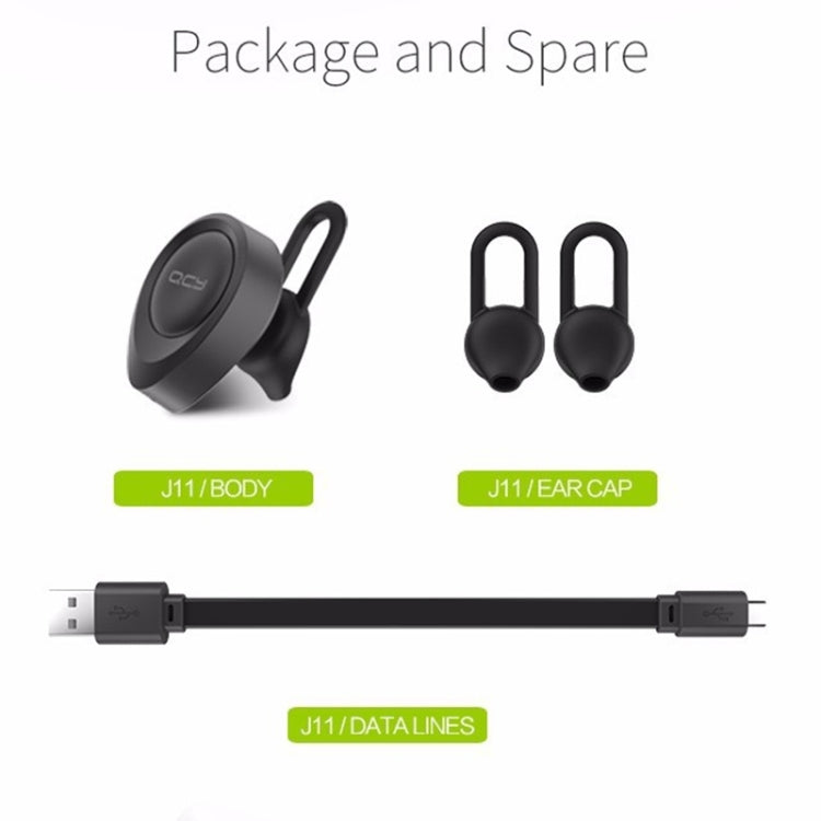 QCY J11 Auricular Bluetooth 4.1 Sem Fios Universal para Condução com Microfone para Telemóveis ou Outros Dispositivos Bluetooth, Distância Efetiva Bluetooth: 10M