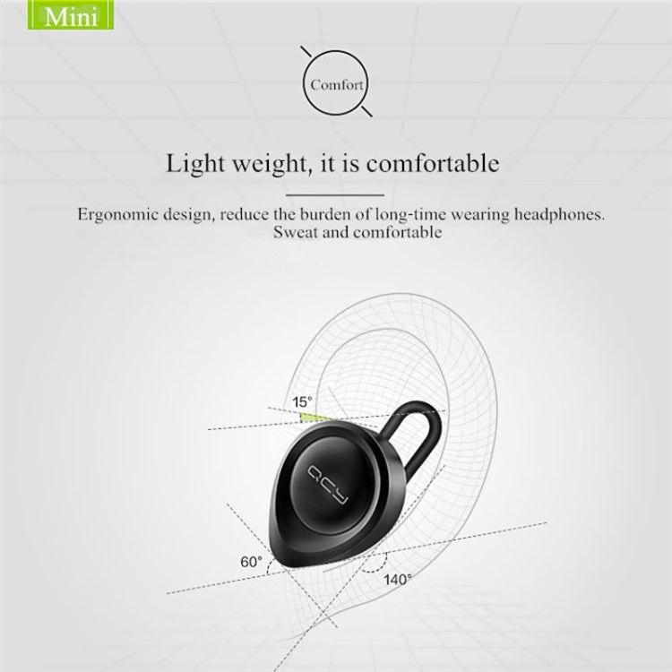 QCY J11 Auricular Bluetooth 4.1 Sem Fios Universal para Condução com Microfone para Telemóveis ou Outros Dispositivos Bluetooth, Distância Efetiva Bluetooth: 10M