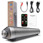 Soundbar LP-08 CE0152 Leitor USB MP3 2.1CH Altifalante Sound Bar Bluetooth Sem Fios com Comando à Distância, CE0152 Preto, CE0152 Dourado