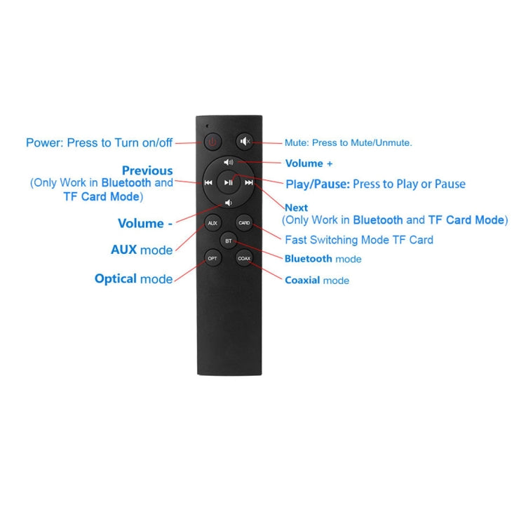 Soundbar LP-09 (CE0148) Coluna de som Bluetooth sem fios para home theater com comando à distância, CE0148 preto