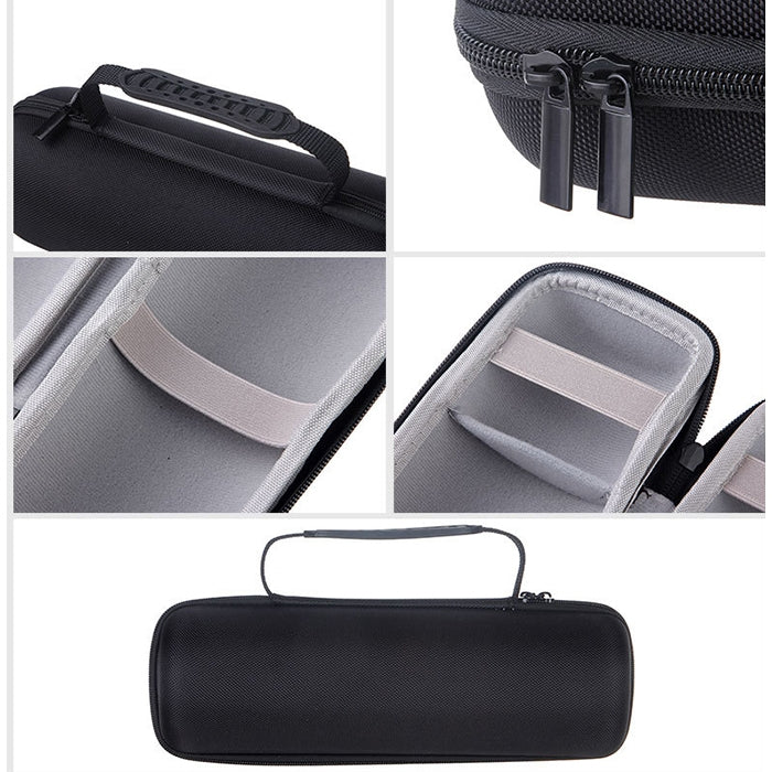 Caixa de Armazenamento com Zíper 2 em 1 em PU Rígido + Capa de Silicone Macia para Altifalante Bluetooth JBL Charge 3 com Alça de Ombro