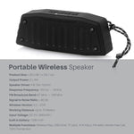 Coluna Bluetooth Portátil para Exterior NewRixing NR-4019 com Função de Chamadas Mãos Livres, Suporta Cartão TF & USB & FM & AUX