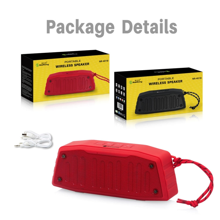 Coluna Bluetooth Portátil para Exterior NewRixing NR-4019 com Função de Chamadas Mãos Livres, Suporta Cartão TF & USB & FM & AUX