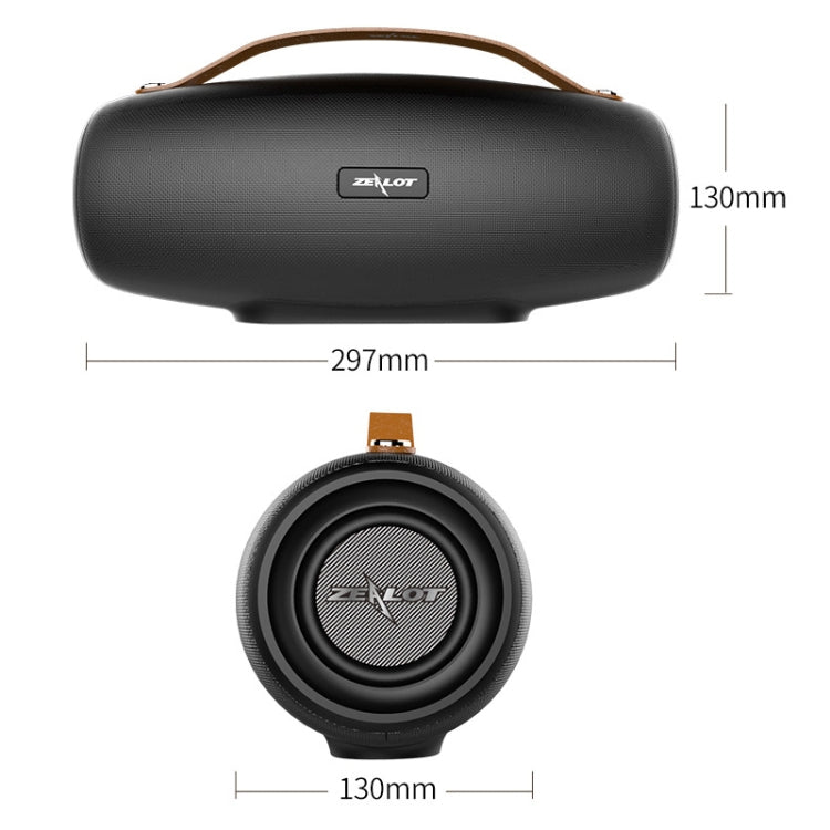 ZEALOT S27 Altifalante Bluetooth Sem Fios Multifuncional com Graves, Microfone Incorporado, Suporta Chamadas Bluetooth & AUX & Cartão TF & 1x93mm + 2x66mm Altifalantes, S27