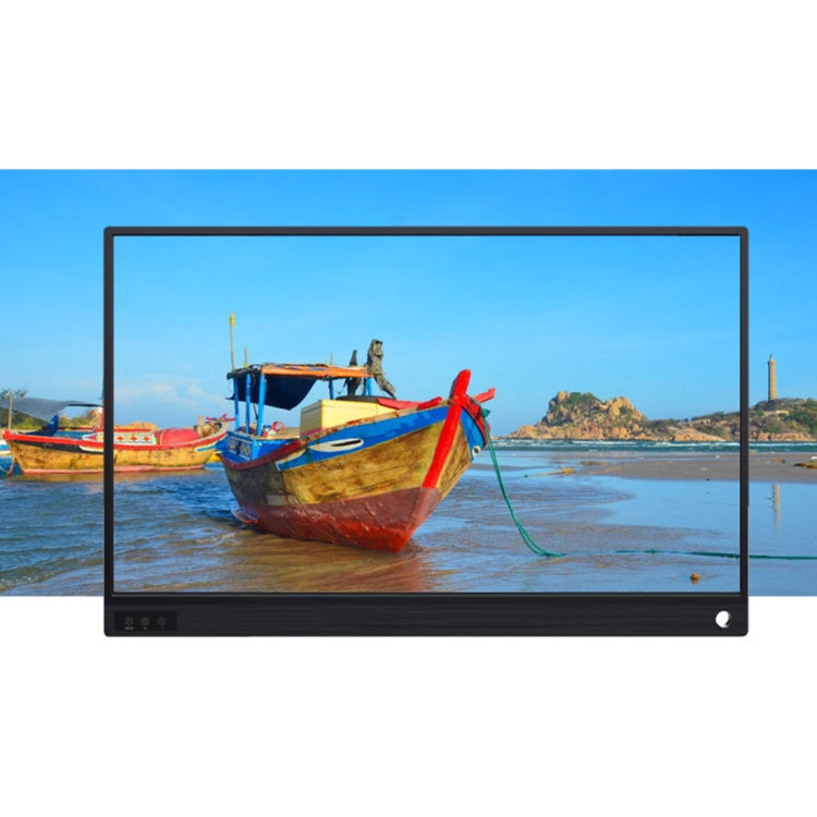 Dispositivo de Ecrã Portátil HD de Ângulo Largo 178 Graus 1080P de 15,6 polegadas para Computador de Secretária / Consola de Jogos / Ecrã Simultâneo / PS4 / PS3 / XBox, com Mini HDMI, Micro USB e 2 Interfaces USB-C / Type-C